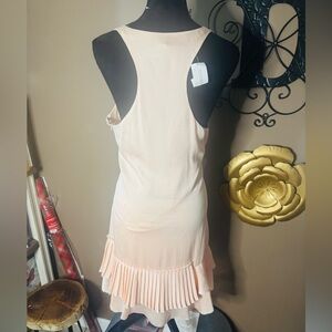 Banana Republic Peach Racerback Mini Dress with Pleated Hem